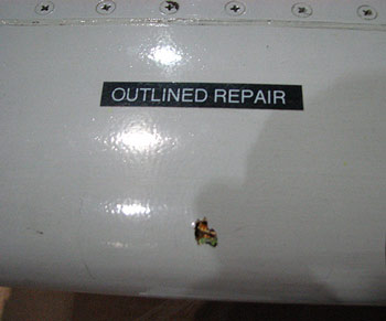 Outline repair in composite wing